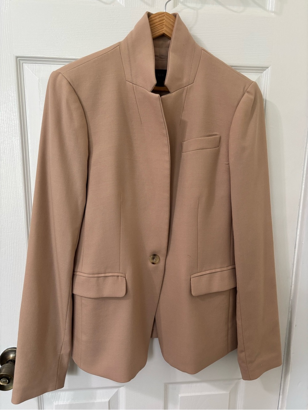 J. Crew (Regent-style) Wool blazer in Cream/Tan/Blush in 10T